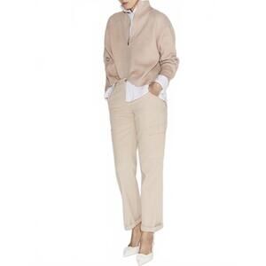 Mango Boyfriend Pocket Cargo Jeans Pants Ecru Beige NWT Size 2 US / 34 EUR